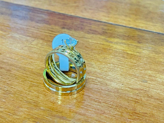 Cubic Zirconia Gold Set Ring
