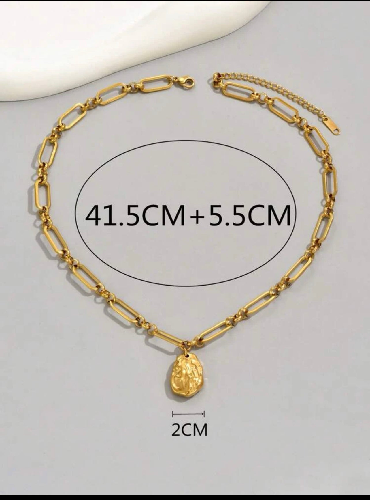 Zuri ￼Solid gold, 18 Karat, stainless steel pendant necklace Z114