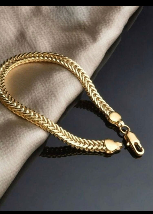Zuri Men's Chunky Link Stainless Steel Gold Chain Bracelet Z106