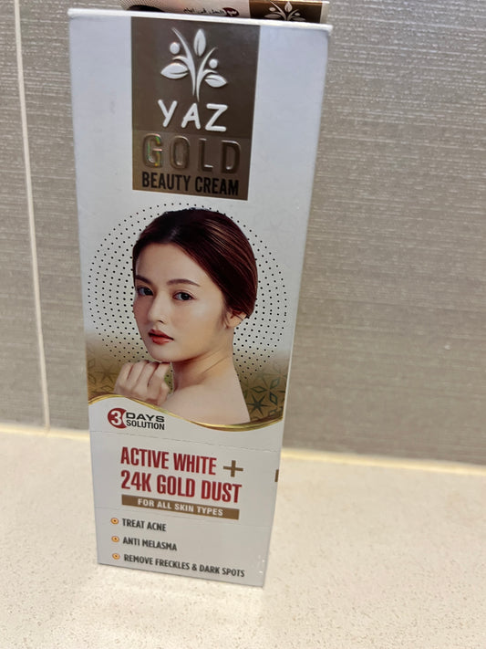 Yaz Active White+ Gold Beauty Cream 24k Gold Dust- For All Skin Types