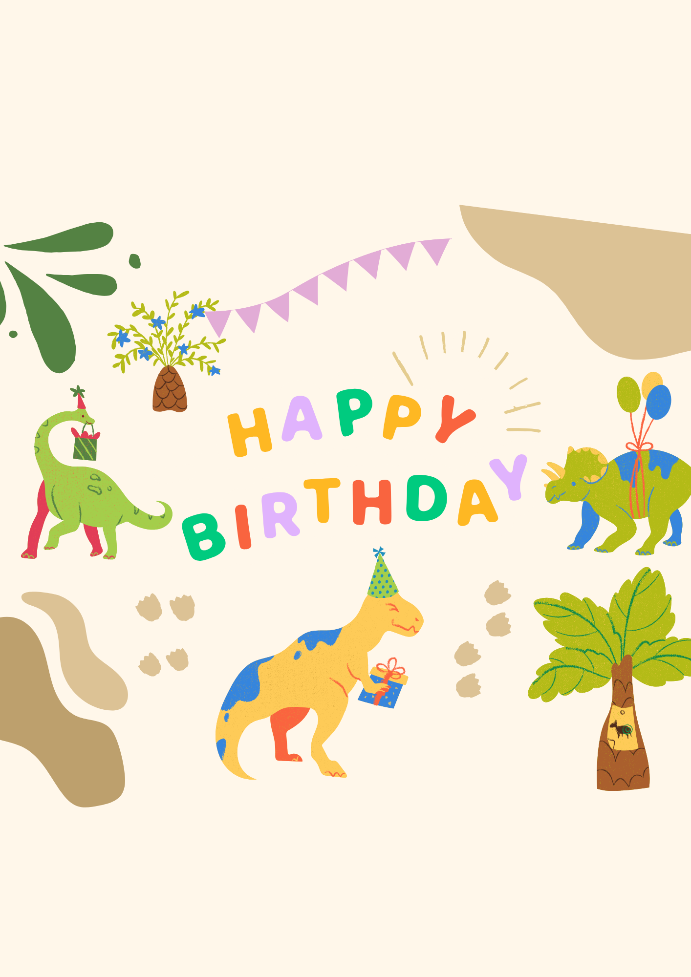 Trillingo Express Gift E Voucher Dinosaur Happy Birthday