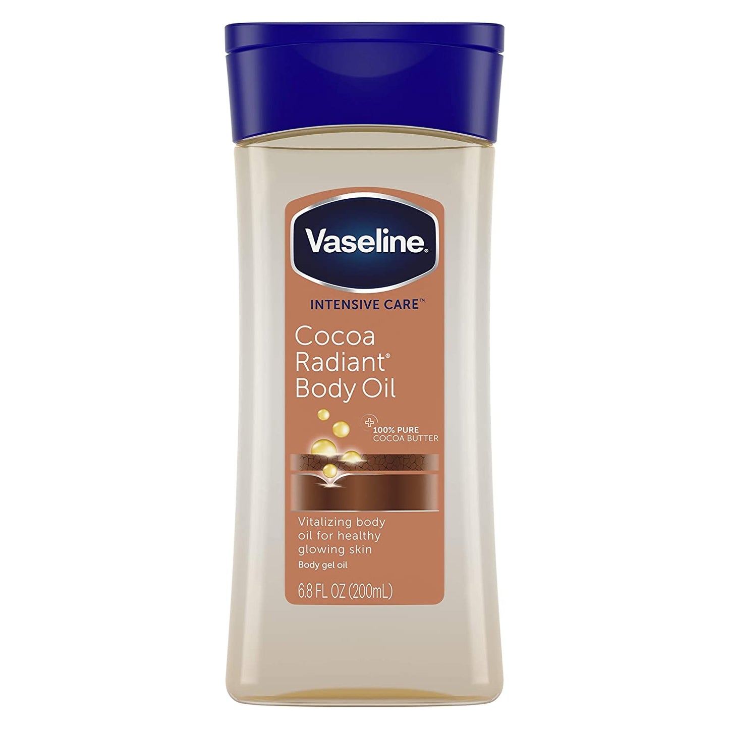 Vaseline Coco Radiant Body Oil,Intensive Care, 100% Cocoa Butter,200ML Blue Top