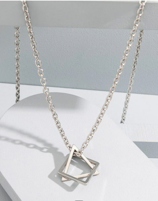 Zuri Men stainless steel  Geometric Charm Necklace Stainless Steel for Stylish Look Z126