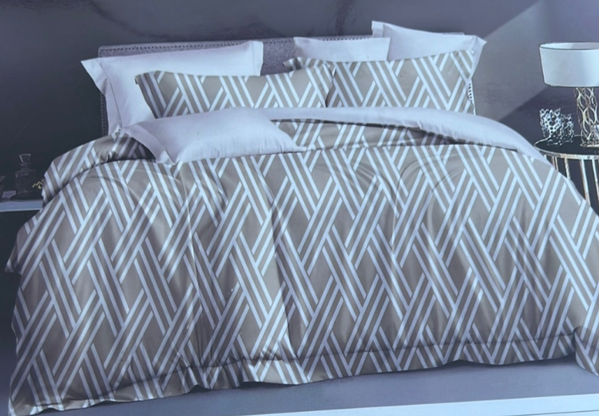 Brown With White Stripes Bed Sheet