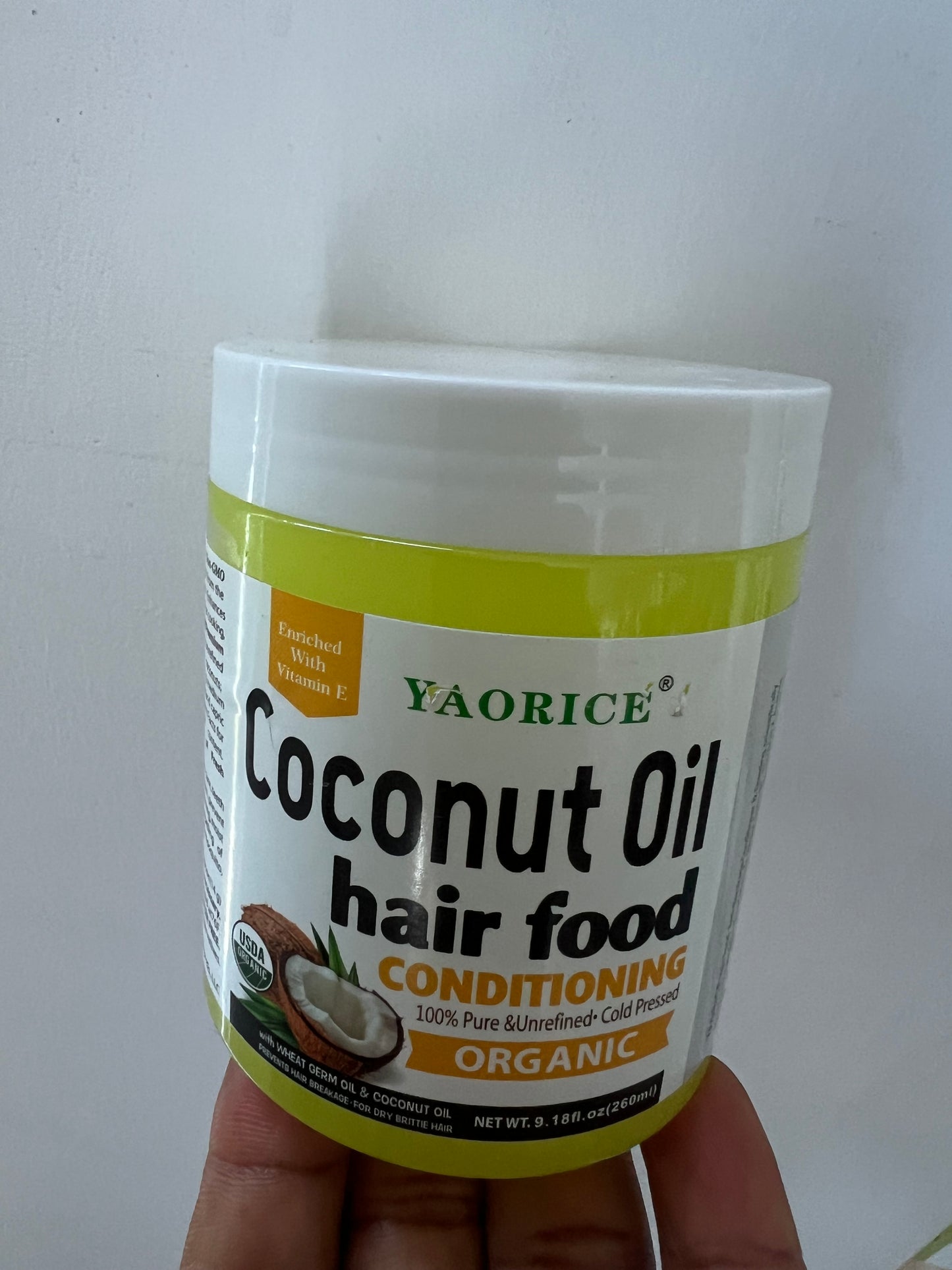 Coconut oil hair food anti breakage blue and food Conditioning Yellow
