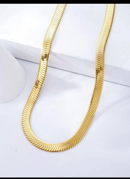 Zuri Minimalist Chain Necklace Snake Chain Men Women Couple Jewelry Blade Chain, Stainless Steel Jewelry Z110