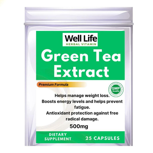 Well Life Herbal Vitamins Green Tea Extract 25 Capsules