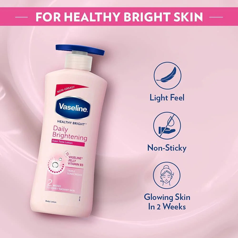 Vaseline Healthy  Daily Brightening Even Tone Body Lotion Pink 600ML