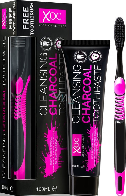 XOC Charcoal Toothpaste + Toothbrush