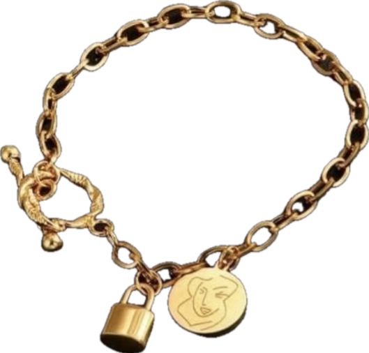 Padlock Charm Gold B