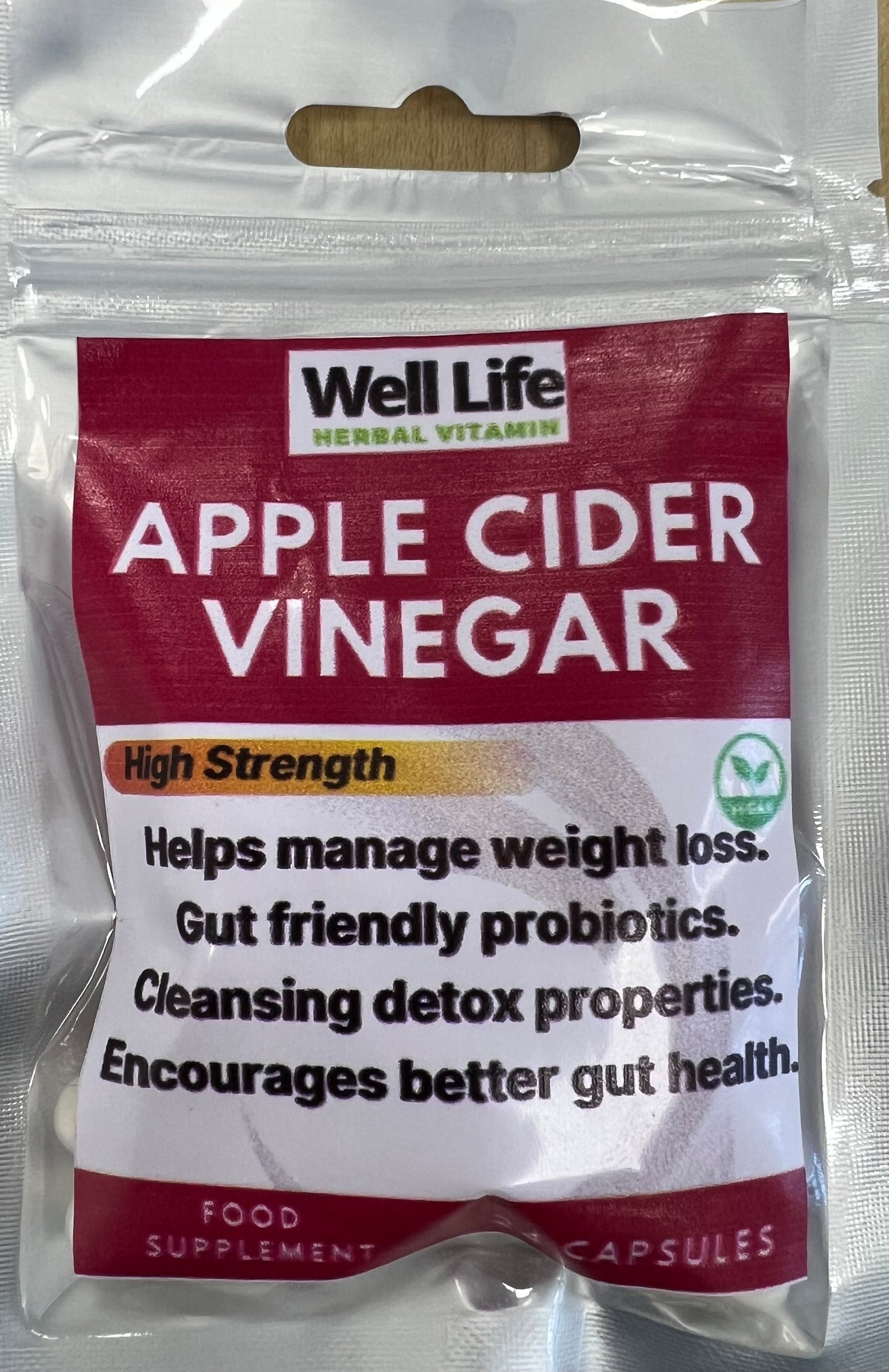 Well Life Apple Cider Vinegar Vitamins 24 Capsules High Strength