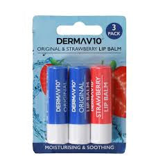 Derma V10 3pcs Original & Strawberry Lip Balm