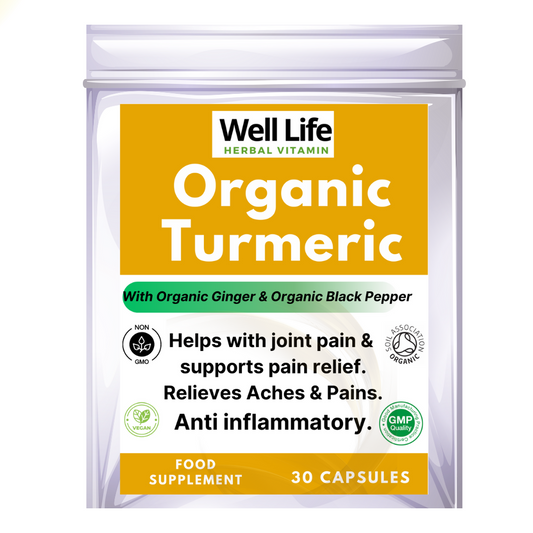 Well Life Organic Turmeric Ginger & Black Pepper Vitamins 30 Capsules