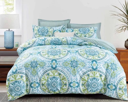 SkyBlue Lime Green Teal Complete Bed Sheets Set