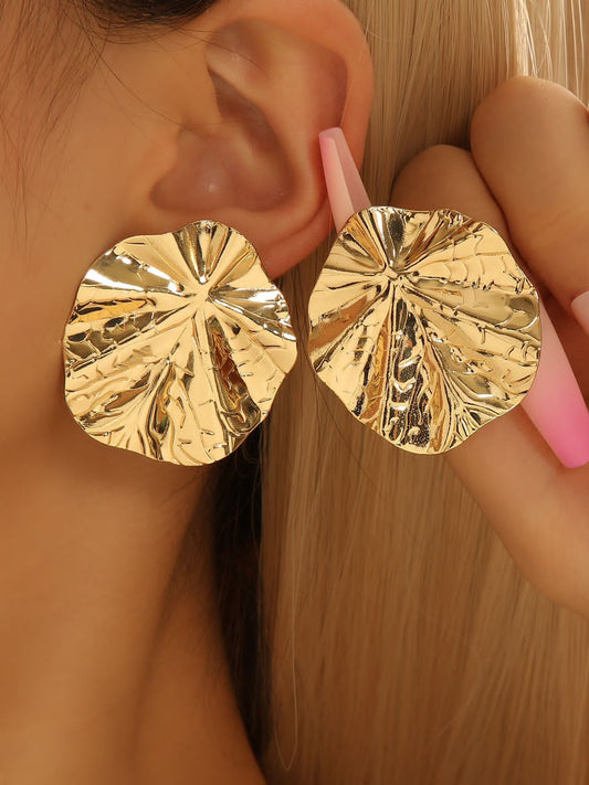 Leaf Stud Earrings Gold