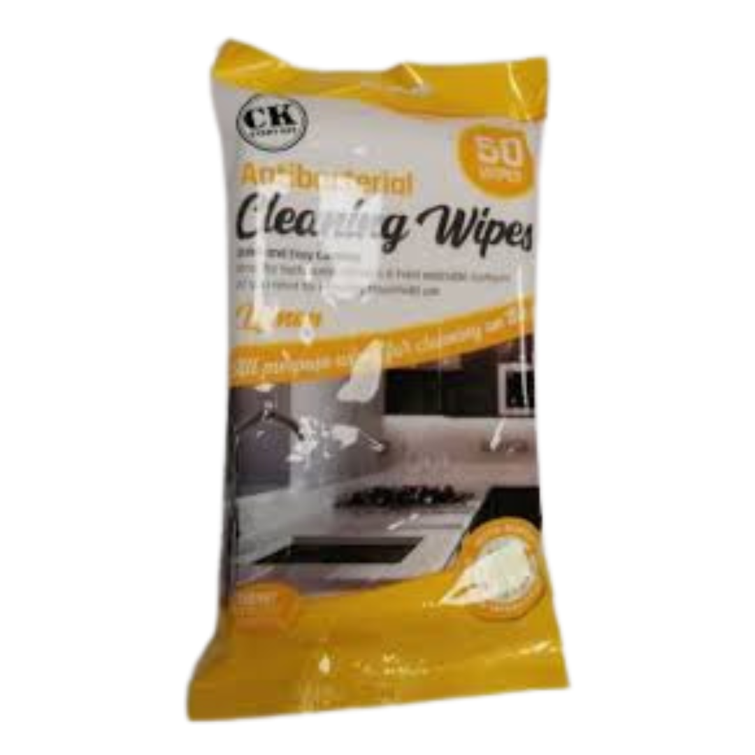 Antibacterial Cleaning Lemon Scented Wipes Pack of 50